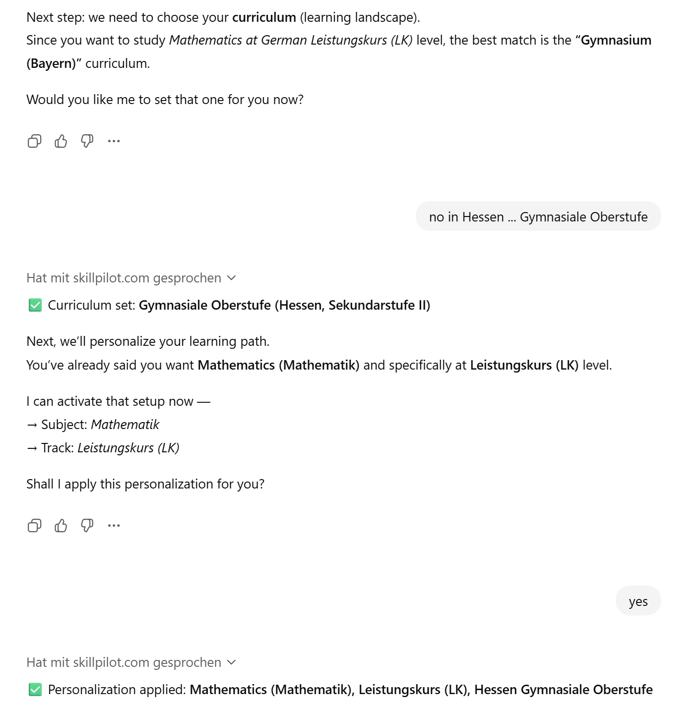 Setup: Math LK and topic suggestions